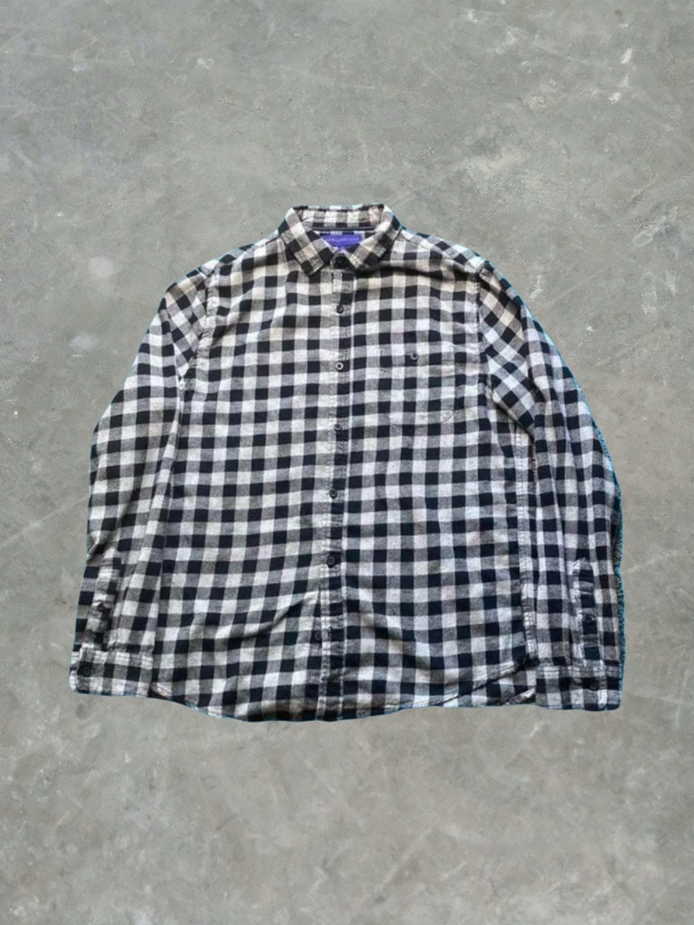 ☀️ Aeropostale Plaid Flannel Button Down Shirt Mens Size M Gray Black